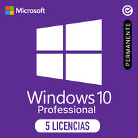 Microsoft Windows 10 Professional - 5 licencias - Permanente