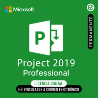 Microsoft Project 2019 Professional - Vinculable a correo electronico - Permanente - Licencia Digital