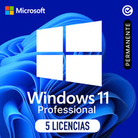 Microsoft Windows 11 Professional - 5 licencias - Permanente